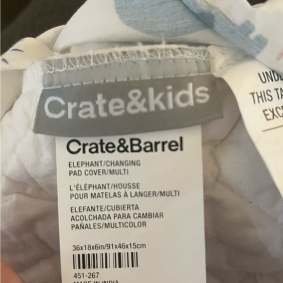 Crate and Barrel Elephant Changing Pad Cover - Picture 3 of 3